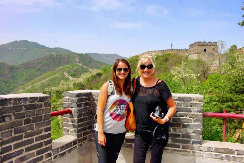 On the Great Wall of China.