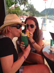 Sipping cocktails in Phuket, Thailand. 