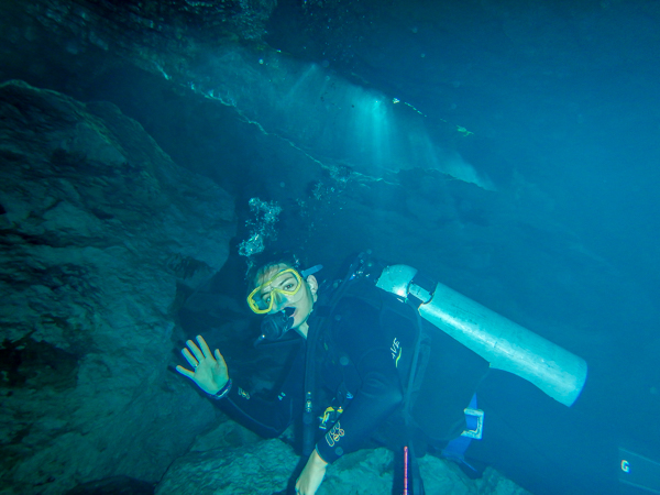 The idea of diving in an enclosed underwater cavern used to scare the shit out of me. So I signed up for a cenote dive, obviously.