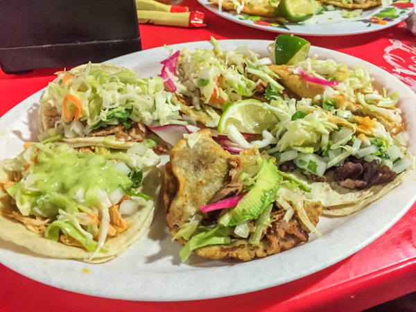 This plate of tacos in Tulum was about $4. 