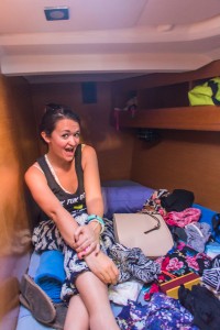 My friend Kate in the berth we shared. 