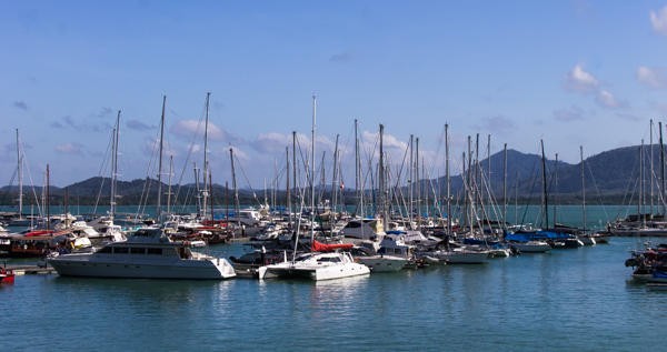 The yachts sit in Marina Haven, ready for the week ahead.