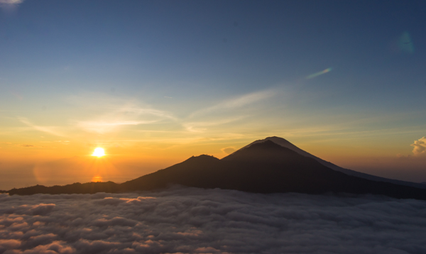 Just after sunrise on top of Mount Batur. 