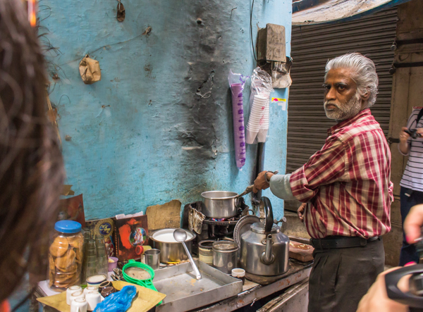Had my first cup of masala chai tea from this guy in an alley way. I foresee many more!