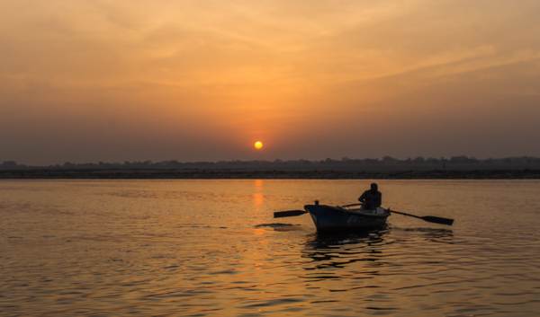 Sunrise on the Ganges. 