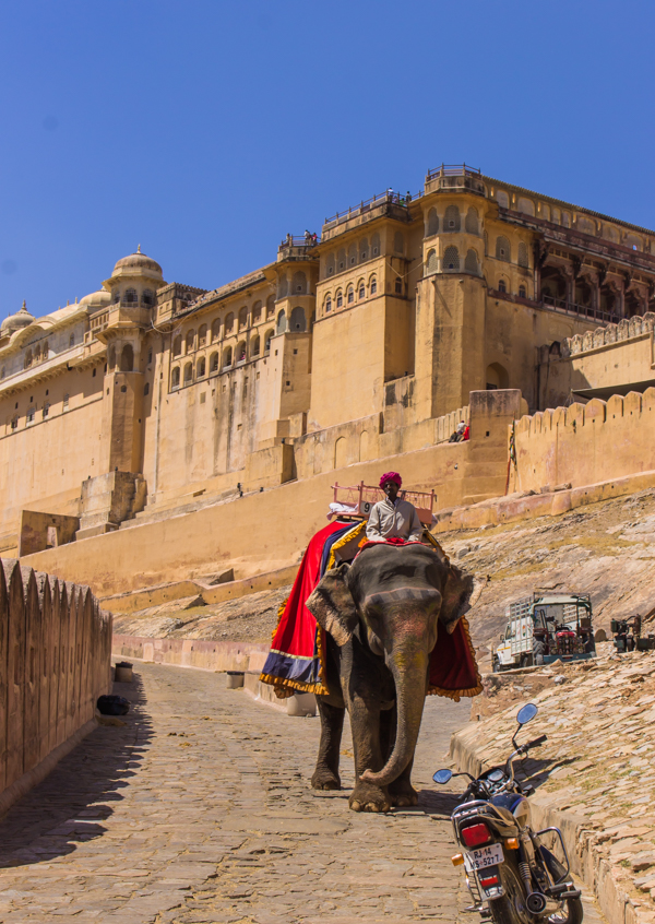 Outside the Amber Fort in Jaipur. 