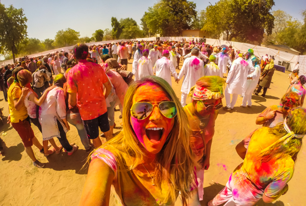 Celebrating Holi, the color festival, was one of the best days of my life. So. much. fun!